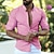 billige Long Sleeves-Herre Sommerskjorte Uformell skjorte Skjorte med knapper Svart Rosa Lilla Oransje Grønn Langermet عادي Knaphul utendørs Feriereise Klær Polyester Mote Fritid Skjorter Bekvem