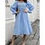 cheap Casual Dresses-Women&#039;s Casual Dress Swing Dress Midi Dress Red Beige Light Blue Pure Color Long Sleeve Summer Spring Ruched Fashion Square Neck Loose Fit Vacation 2023 S M L XL