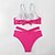 baratos Bikini-Mulheres Roupa de Banho Biquíni Normal roupa de banho Bloco de cor 2 Peças Estampado Laranja Fatos de banho Verão Esportivo