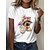 abordables T-shirts-Mujer Camiseta 100% Algodón Gato Perro Diario Fin de semana Estampado zg4 Manga Corta Básico Escote Redondo white