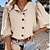 economico Tops &amp; Blouses-Per donna Camicia Blusa Bianco Rosa Pulsante Liscio Informale Manica lunga A V Essenziale Standard S