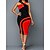 cheap Mini Dresses-Women&#039;s Work Dress Fashion Sheath Dress Semi Formal Dress Midi Dress Flared Sleeve Halter Split Print Color Block Sleeveless Regular Fit Black Pink Red Winter Fall S M L XL XXL