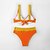 baratos Bikini-Mulheres Roupa de Banho Biquíni Normal roupa de banho Bloco de cor 2 Peças Laranja Fatos de banho Verão Esportivo