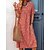 cheap Casual Dresses-Women&#039;s Floral Dress Print Dress Floral Print Pocket U Neck Midi Dress Active Fashion Outdoor Daily Short Sleeve Loose Fit Yellow Blue Orange Summer Spring S M L XL XXL