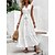 cheap Casual Dresses-Women&#039;s Casual Dress Swing Dress White Dress Long Dress Maxi Dress Fashion Casual Pure Color Lace Outdoor Going out Beach V Neck Sleeveless Dress Loose Fit White Summer Spring S M L XL