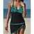 economico Tankini-Per donna Costumi da bagno Vestito da spiaggia Normale Costume da bagno Pop art Leopardo Increspato Stampe Nero Blu Arancione Marrone Verde Costumi da bagno Estate Sportivo