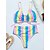 baratos Bikini-Mulheres Roupa de Banho Biquíni Normal roupa de banho Listrado 2 Peças Estampado Arco-íris Fatos de banho Roupa de Praia Verão Esportivo