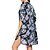 abordables Vestidos casuales-Mujer Curva Vestido de Camisa vestido de playa Tie-dye Mini vestido Manga 3/4 Botón más alto bajo Cuello Vuelto Casual Exterior Azur Negro Verano Primavera S M L XL XXL