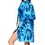 cheap Casual Dresses-Women&#039;s Curve Shirt Dress Beach Dress Tie Dye Mini Dress 3/4 Length Sleeve Button Plus High Low Turndown Casual Outdoor Azure Black Summer Spring S M L XL XXL