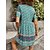 cheap Midi Dresses-Women&#039;s Casual Dress Floral Ethnic Dress Print Dress V Neck Print Mini Dress Outdoor Daily Active Streetwear Loose Fit Short Sleeve Pink Red Blue Summer Spring S M L XL