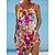 billige Uformelle kjoler-Dame Skiftkjole Solkjole Tankkjole Trykt mønster Med stropper Mini kjole Tropisk Hawaiisk Daglig Feriereise Ermeløs Sommer Vår