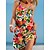 cheap Casual Dresses-Azure Rainbow Women&#039;s Tropical Beach Mini Dress