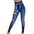 cheap Graphic Chic-Women&#039;s Tights Leggings Jeggings Print Flower / Floral Tummy Control Butt Lift Ankle-Length Casual Weekend Faux Denim Fashion Skinny Black Blue High Waist High Elasticity