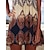 abordables Robes Décontracté-Femme robe de plage Vêtements de plage Imprimer Mini robe Floral Mode Ethnique Sans Manches Licou du quotidien Vacances Standard Kaki 2023 Eté Printemps S M L XL