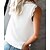 baratos Regatas-Mulheres Camisa de renda Malha Íntima Tecido Preto Branco Botão Guarnição do laço Sem Manga Casual Básico Decote V Normal Sem Mangas