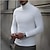abordables Long Sleeve-Hombre Camiseta Camisa de manga larga Manga Larga Cuello Alto Verano Moda Design Casual Tejido en Punto Deportes Ropa Cotidiana Noche Negro Blanco Naranja Camiseta superior para hombre