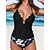 cheap Tankini-Women&#039;s Swimwear Tankini 2 Piece Normal Swimsuit Floral 2 Piece Printing Black Tank Top Bathing Suits Beach Wear Summer Sports