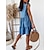 cheap Denim Dresses-Women&#039;s Denim Swing Mini Dress Casual Blue