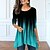 cheap Women's T-shirts-Women's Gradient Flow Tunic with Long Sleeves