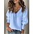 cheap Tops &amp; Blouses-Women&#039;s Shirt Blouse Black White Pink Button Crochet Plain Casual Daily Long Sleeve V Neck Basic Regular S