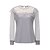 cheap Tops &amp; Blouses-Women&#039;s Shirt Blouse Pink Gray Mesh Patchwork Plain Casual Long Sleeve Round Neck Basic Regular Puff Sleeve S