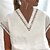 billige Tops &amp; Blouses-Dame Skjorte Bluse Hvid Udskæring Vanlig Afslappet Kortærmet V-hals Basale Normal S