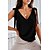 cheap Tank Tops-Women&#039;s Blouse Camis Black White Pink Patchwork Knotted Plain Daily Going out Sleeveless V Neck Elegant Casual Regular S
