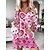 cheap Casual Dresses-Women&#039;s Casual Dress Floral Shift Dress Floral Dress V Neck Print Mini Dress Outdoor Daily Tropical Fashion Loose Fit Long Sleeve Pink Fall Spring S M L XL XXL