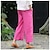 cheap Pants-Women&#039;s Wide Leg Pants Trousers Cropped Pants Linen Navy White Green Fashion Side Pockets Wide Leg Casual Daily Ankle-Length Solid Color Comfort M L XL 2XL