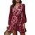 cheap Casual Dresses-Women&#039;s Cover Up Beach Dress Beach Wear Lace up Patchwork Mini Dress Color Block Fashion Casual Long Sleeve V Neck Outdoor Daily Regular Fit White Red 2023 Spring Summer S M L XL