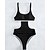 abordables Una pieza-Mujer Bañadores Una pieza Normal Traje de baño Color sólido Secado rápido Cortado Negro Mono Trajes de baño Ropa de playa Verano Deportes