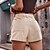 baratos Shorts-Mulheres Bermuda Cargo Calção Denim Preto Branco Caqui Moda Casual / Diário Curto Micro-Elástica Côr Sólida Conforto S M L XL 2XL