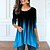 cheap Women's T-shirts-Women's Gradient Flow Tunic with Long Sleeves