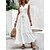 cheap Casual Dresses-Women&#039;s Casual Dress Swing Dress White Dress Long Dress Maxi Dress Fashion Casual Pure Color Lace Outdoor Going out Beach V Neck Sleeveless Dress Loose Fit White Summer Spring S M L XL
