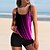 cheap Tankini-Women&#039;s Swimwear Normal Tankini 2 Piece Swimsuit Striped 2 Piece Printing Yellow Pink Blue Tank Top Bathing Suits Summer Sports