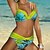 preiswerte Bikini-Damen Badeanzug Bikinis Normal Bademode Blumen 2 Teile Print Grün Badeanzüge Strandbekleidung Sommer Sport