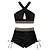 abordables Bikini-Mujer Bañadores Bikini Normal Traje de baño Plano 2 Piezas Cortado Negro Trajes de baño Ropa de playa Verano Deportes