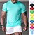 baratos Running Tops-Homens Camiseta de Corrida Camiseta Manga Curta Atlético Respirável Secagem Rápida Leve Ginástica Treino de Ginástica Corrida Roupa de esporte Roupas Esportivas Cor Sólida Preto Branco Amarelo