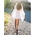 cheap Casual Dresses-Women&#039;s Cover Up Beach Dress Beach Wear Patchwork Mini Dress Plain Casual Modern Half Sleeve V Neck Outdoor Daily Loose Fit White 2023 Spring Summer One Size