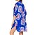 abordables Vestidos casuales-Mujer Curva Vestido de Camisa vestido de playa Tie-dye Mini vestido Manga 3/4 Botón más alto bajo Cuello Vuelto Casual Exterior Azur Negro Verano Primavera S M L XL XXL