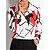 cheap Tops &amp; Blouses-Women&#039;s Blouse Black Yellow Red Print Color Block Work Casual Long Sleeve Shirt Collar Elegant S