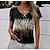 preiswerte T-shirts-Damen T Shirt Schwarz Taste Bedruckt Batik Täglich Wochenende Kurzarm Rundhalsausschnitt Basic Standard Farbe S