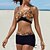 baratos Bikini-Mulheres Roupa de Banho Biquíni Normal roupa de banho Listrado Floral 2 Peças Estampado Preto Amarelo Rosa claro Vermelho Laranja Fatos de banho Roupa de Praia Verão Esportivo