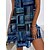 cheap Casual Dresses-Women&#039;s Casual Dress Color Block Stripe Summer Dress Print Dress Stand Collar Print Mini Dress Outdoor Daily Fashion Modern Regular Fit Sleeveless Dark Blue Spring Summer S M L XL XXL