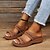 baratos Sandals-Mulheres Sandálias Chinelos Sandálias Anabela Sandálias de conforto Sapatos Confortáveis Casual Diário Praia Cor Sólida Verão Primavera Com Corte Bordado Salto Plataforma Ponta Redonda Casual