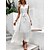 baratos Vestidos Casuais-Mulheres Vestido casual Vestido Swing Vestido branco Vestido Longo Vestido Maxi Moda Casual Cor imaculada Renda Ao ar livre Para Noite Praia Decote V Sem Manga Vestido Ajuste Largo Branco Verão