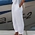 abordables Pants-pantalon de détente pour femme couleur pure lin tenue décontracté grande taille pour printemps été blanc bleu s 4xl