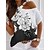 baratos Tops &amp; Blouses-Mulheres Camiseta Branco Com Corte Imprimir Floral Casual Feriado Manga Curta Decote Redondo Básico Padrão Tema Flores S
