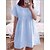 cheap Casual Dresses-Women&#039;s Casual Dress Plain Loose Dress Pleated Dress Crew Neck Ruched Mini Dress Outdoor Daily Active Fashion Regular Fit Short Sleeve Black White Light Blue Spring Summer S M L XL XXL