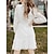 cheap Casual Dresses-Women&#039;s Cover Up Beach Dress Beach Wear Lace up Patchwork Mini Dress Color Block Fashion Casual Long Sleeve V Neck Outdoor Daily Regular Fit White Red 2023 Spring Summer S M L XL